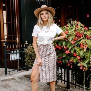 Kittenish Pink Snake Skirt